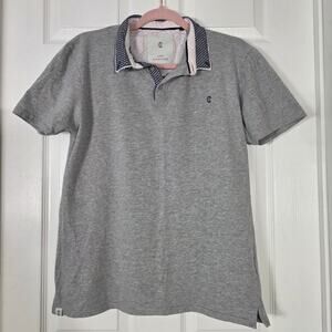 2nd Chapter Heather Gray Short Sleeve Polo Top Size Medium
